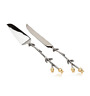 0028199723074 Godinger Golden Blossom Cake Serving Set Nib Rtl