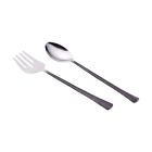 017-s2 Old River Road Hand Hammered Salad Server Set 812121013643