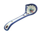 10-u252 Vena Blue Rose Polish Pottery Scarlett Gravy Ladle 724235739459