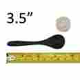 6955114917369a 100pcs Bamboomn Brand Black 3.5in Round Head Small Solid Bamboo Spice Salt Sugar Spoons