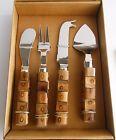 10136sb Frances Stoia Cheese Knife Set Bamboo Rangoon Nickel Plated Knives