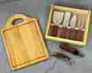 1056805 Wine Cheese Chicago Cutlery 8 Pc Set 4 Knives Corkscrew Stopper Cutting Board 027979002316