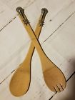 113201 Mud Pie Starfish And Shell Metal Wood Salad Server Set