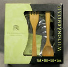 150226 Eddy Wilton Armetale 3-pc Salad Set Metal Bowl Wood Utensils New Nib 019328049851
