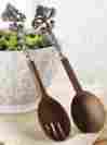 152163 Mud Pie Fleur De Lis Metal And Wooden Salad Spoon Fork Servers Set Of 2 718540174470