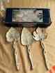 16229 Serving Leaf Andrea 3 Set Spoons Silverplate 10 Sadek