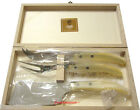 2.13.160.56 Berlingot Special Cheese Natural Handle Claude Dozorme Laguiole French Gourmet Knife Fork Cleaver Gift Box Set