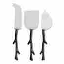 204905 Tag Cheese Utensils Knife Gift Set Brass Handle Stainless Steel Blade Hostess 025466956401