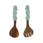 Ss-bcs-20637 20637 Beachcombers Light Blue Seashorses Piece Mango Wood Salad 15888206376