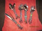 2089172 Pier Imports Amber Beaded Twisted Piece Flatware Set Stainless Steel
