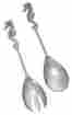 21657 Andrea By Sadek Coastal Shaped Seahorses Salad Server Set 12 Inch 053706216572