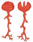 315493 Michael Aram Salad Tongs Servers Serving Utensils Orange Plastic Coral