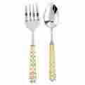 4015002 Mud Pie Mh6 Glitter Christmas Holiday Gold Metal Salad Serving Set 718540348840