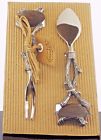 4121001 Mud Pie 2-pc Feather Your Nest Kitchen Cheese Paddle Fork New 718540214206