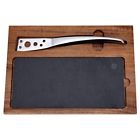 604776755180 Huftgold Stainless Steel Soft Cheese Knife With Slate