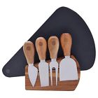 604776755203 Huftgold Cheese Knife Set With Natural Slate Serving