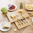 61689 Cheese Knife Bamboo Cutting Board Set Piece Stainless 829377661689