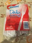 4142600625 66046 Diamond Plastic Forks Pack Of