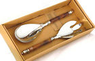 6891ab Salad Plated " Frances Bamboo Nickel Servers 11 Stoia