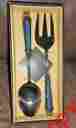 72-316 Spice Blue Simply Designz Nib Serving Salad Fork Spoon Set Servers Macys 822919723166