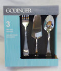 0281997 84231 Godinger Atol Piece Hostess Set Nib Stainless Steel 028199842317