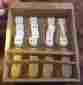 85-767 Boston Warehouse Butter Cheese Knives Knife Set Of 4 Four Handles Decorative Dice Gambling Nwt