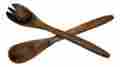 7249456 98316 Contrast Acacia Wood Serving Pieces Mixing Spoon And Fork Set 12.5 Inch 724945983166