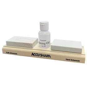 Accusharp 015896000232 Arkansas 2 Whetstone Knife Sharpening Stones Set 3 Inch Fine And Medium Natural Wh