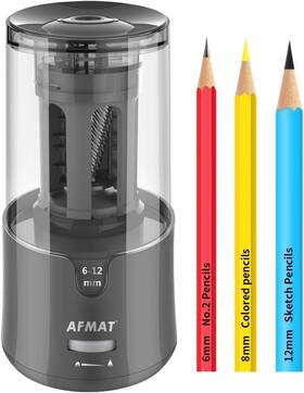 Ps-91 Afmat Electric Pencil Sharpener Auto Stop Super Sharp And Fast Gray
