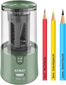Ps94 Afmat Electric Pencil Sharpener Auto Stop Super Sharp And Fast Green