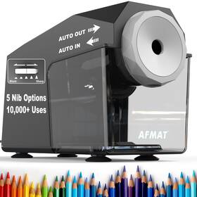 Psc4bk Afmat Electric Pencil Sharpener Fast And Hands-free 10 000 Uses 5 Black