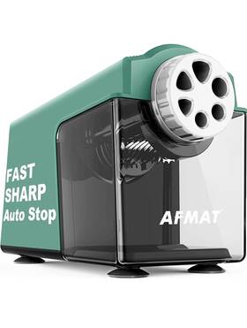 Psx2gn Afmat Electric Pencil Sharpener Heavy Duty 6-hole Classroom Green