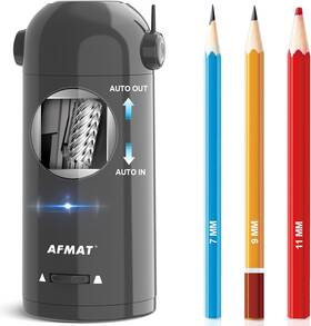 Psx5gy Afmat Electric Pencil Sharpener For Colored Pencils 7-11.5mm Fully Gray