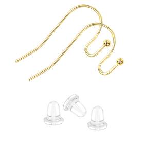 65288 Alexcraft Al076 Earing Hooks 14k Gold Plated Hypoallergenic Ear Wires For Jewelry Making （