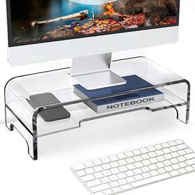 Amt 810027116048 Clear Acrylic Monitor Stand Riser 2 Tier 5.5 Inches High Computer