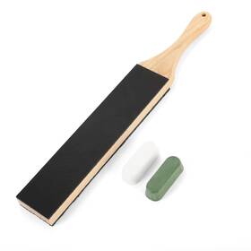 Amzshark 798610226070 Leather Strop Paddle - Double Sided Block With Polishing Compound Knife