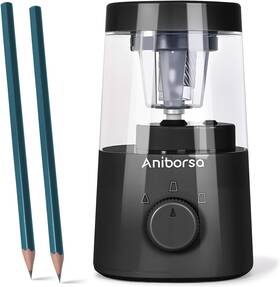 Ps5133 Aniborsa Electric Pencil Sharpener Helical Blade Automatic Black