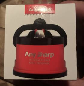 Anysharp 619098080155 New - Knife Sharpener With Powergrip Suction For Straight And Serrated
