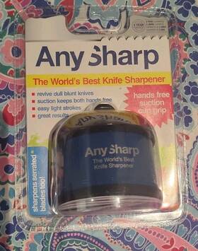 B001dxvl6k Anysharp Knife Sharpener With Powergrip - Blue