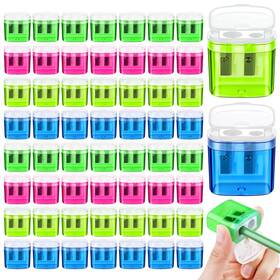 Aod2929 Aodaer 60 Pieces Pencil Sharpeners Manual Double Hole Assorted