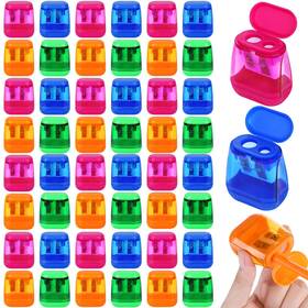 Aod3099 Aodaer 48 Pieces Manual Pencil Sharpeners Dual Hole Pink Yellow Blue Green
