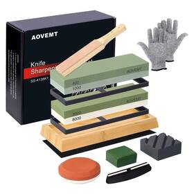 Ss-4138k1 Aovemt Sharpening Stone Set 4 -sided 400/1000 3000/8000 Grit Axe