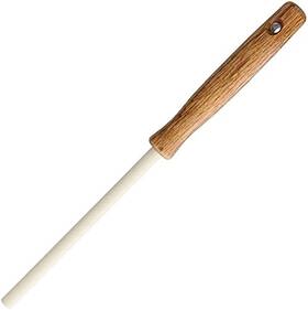 Ac47 Arkansas Sharpeners Ceramic Sharpening Stick With Brown Oak Handle 5in Rod