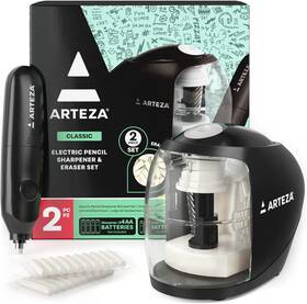 Artz-4594 Arteza Pencil Sharpener And Electric Eraser Set Black For 8-mm