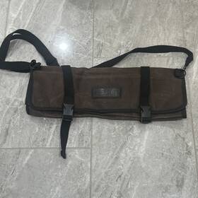 06-asaya Asaya 767501741381 Canvas Chef Knife Roll Bag - 10 Slots And A Large Zipper Pocket