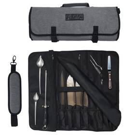 02-asaya Asaya 767501741435 Chef Knife Roll Bag - 20 Total Pockets For Knives And Kitchen Utensils