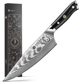 60651-1 Asety Damascus Chef Knife 8-inch Razor-sharp Japanese With Vg10 Steel C