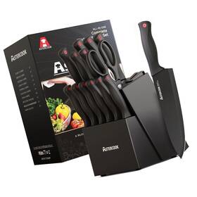 Askn-02 Astercook Kitchen Knife Set 14 Pcs Knives Block With Built-in Sharpener