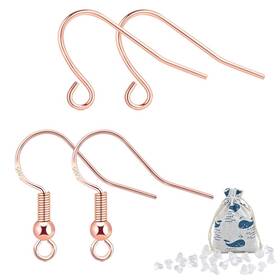 Aurivida 423185055543 Rose Gold 925 Sterling Silver Earring Hooks Hypoallergenic 100pcs Ear Wires F