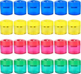 24-oval Austark 24pcs Pencil Sharpener Manual Oval Red Green Yellow Blue